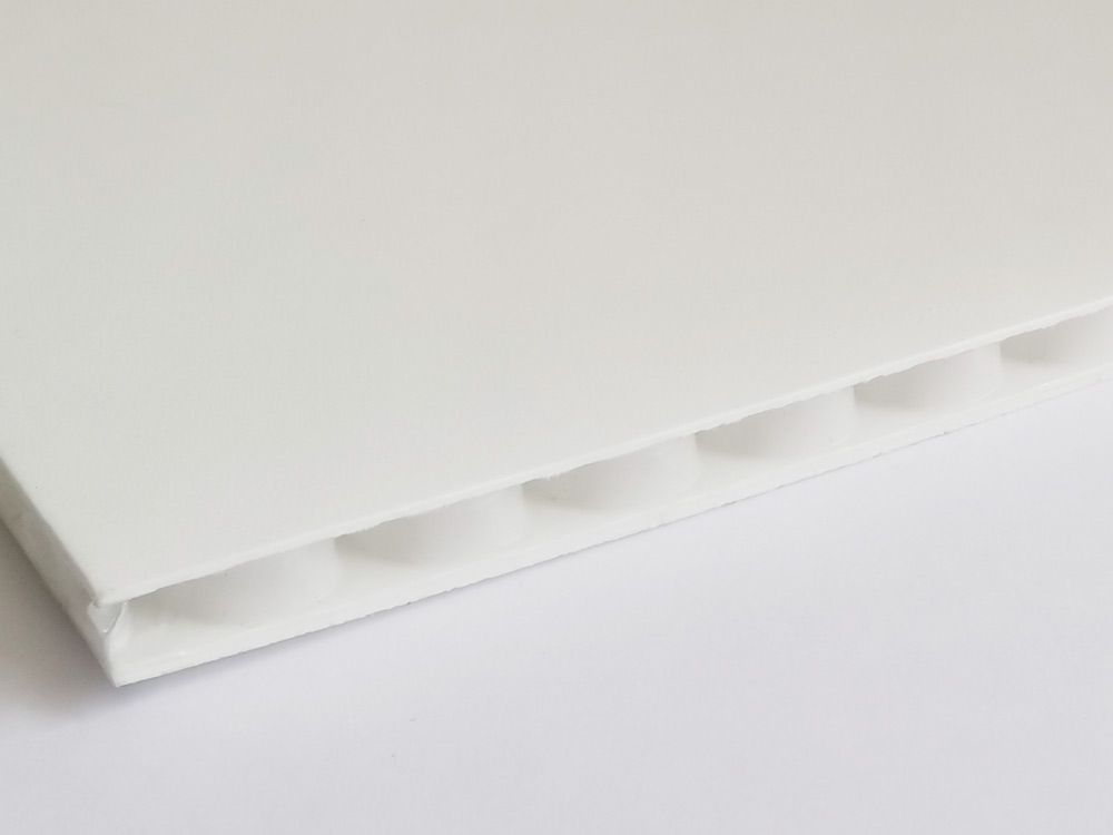 Płyty polipropylenowe PP o strukturze rdzenia plaster miodu grubość 2,9 mm, kolor biały