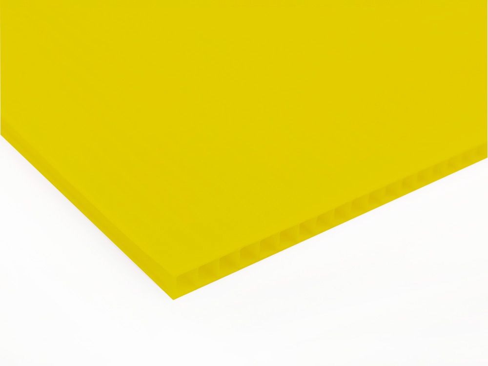 Płyty polipropylenowe PP kanalikowy grubość 3 mm, kolor żółty