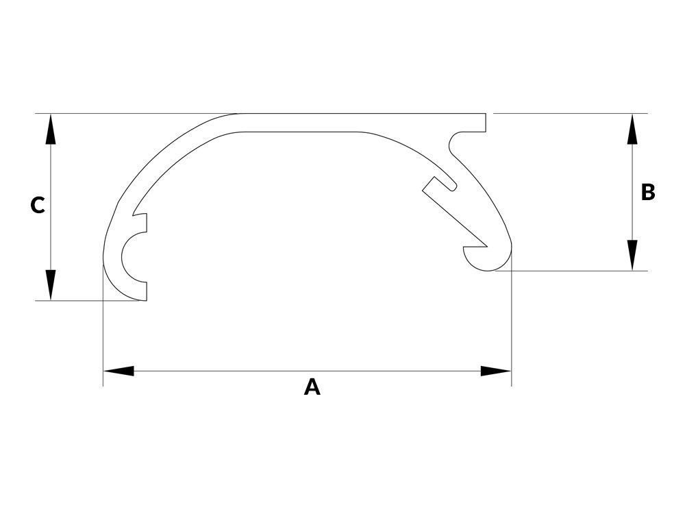 Profil aluminiowy do ramek zatrzaskowych górny A-6074 ('A')