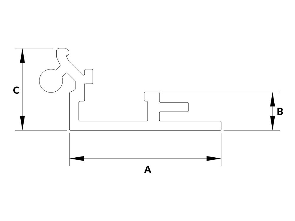 Profil aluminiowy do ramek zatrzaskowych dolny A-6075 ('B')